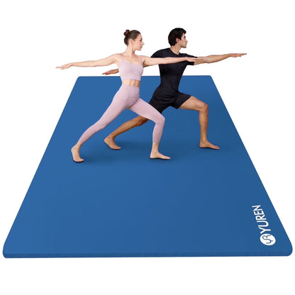 Large Exercise Mat 10Mm Thick NBR Foam for Home Gym Fitness Workout, Blue, 78X51 Inch